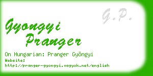 gyongyi pranger business card